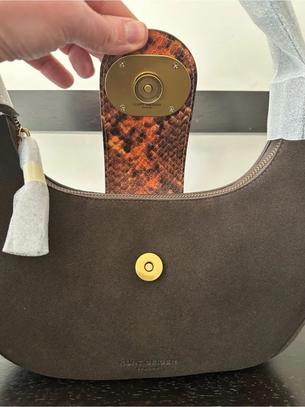 Kurt Geiger Small Chelsea Leather Hobo Bag